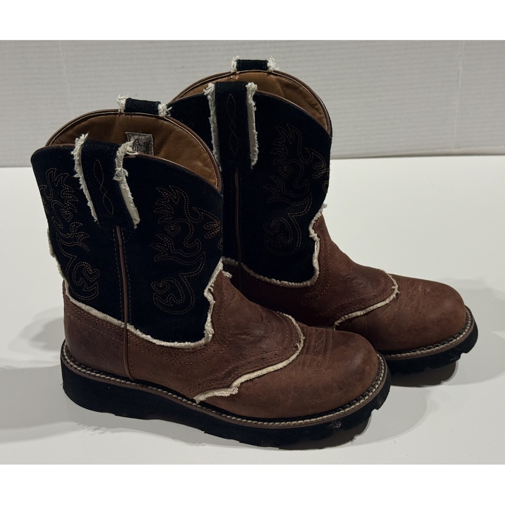 ARIAT Fatbaby - Women's Western Boots Brown Black Leather Suede 14971 -Size 8.5B